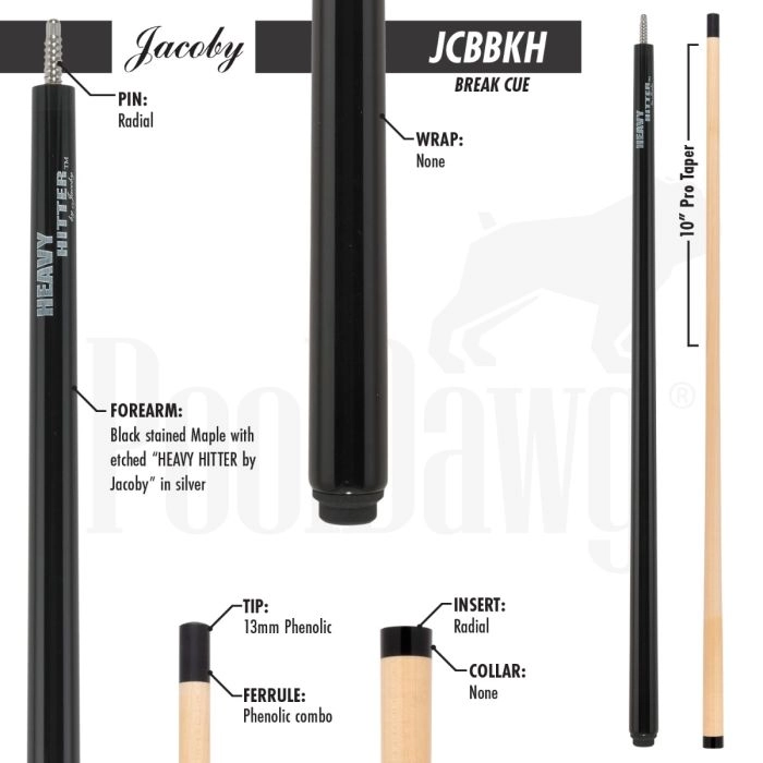 jcbbkh-pdcs JACOBY JCBBKH CUSTOM HEAVY HITTER BREAK CUE - Image 2