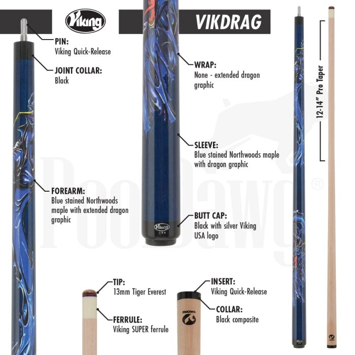 vikdrag-pdcs Viking Dragon Pool Cue - Image 2